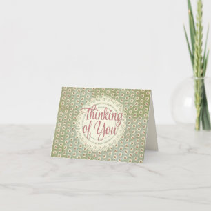 Vintage Style Thinking of You  Thank You Card