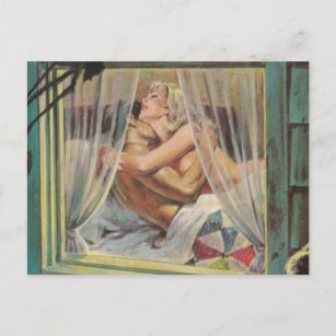 Vintage-Style "Throes of Passion" Postcard