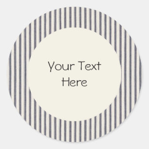 Vintage Style Ticking Striped Sticker