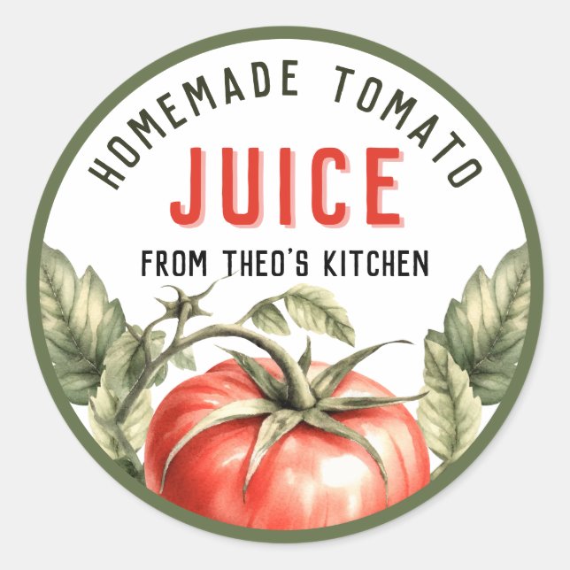 Vintage Style Tomato Juice custom label (Front)