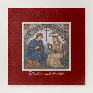 Vintage style Tristan and Isolde legend Jigsaw Puzzle