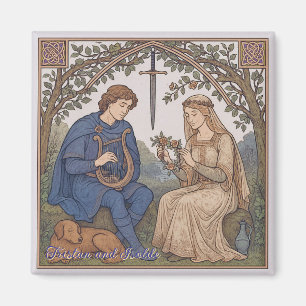 Vintage style Tristan and Isolde legend Magnet