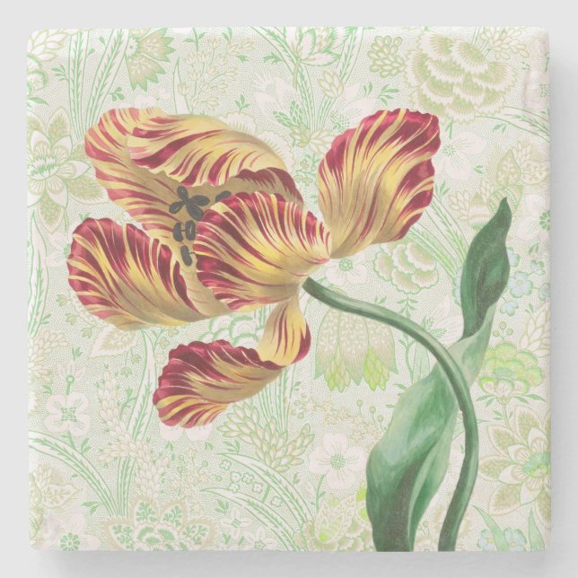 Vintage Style Tulip Spring Flower Coaster (Front)