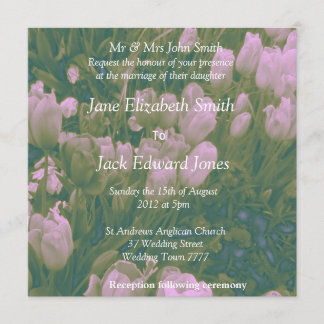 Vintage Style Tulip Wedding Custom Invitations