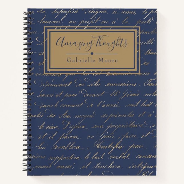 Vintage Style Typography Amazing Thoughts Journal (Front)
