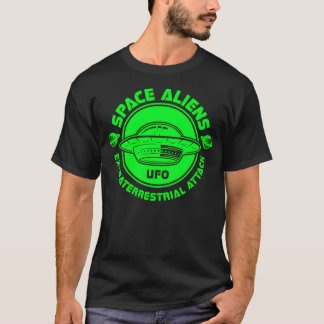Vintage Style Ufo Emblem With Space Alien Wording  T-Shirt
