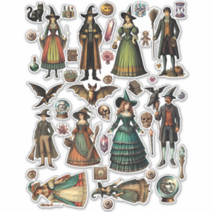 Vintage Style victorian witches warlocks art