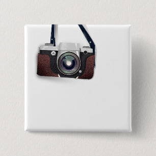 Vintage Style Vintage camera 15 Cm Square Badge