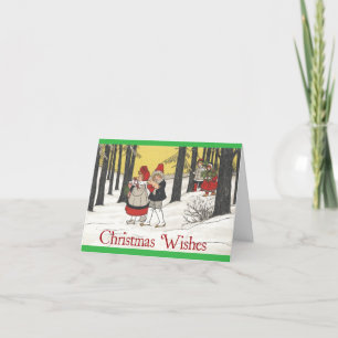 Vintage-Style "Walk in the Woods" Christmas Card