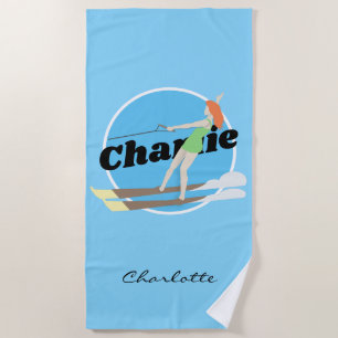 Vintage-style Waterski Beach Towel