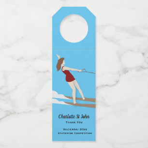 Vintage-style Waterski Bottle Tag