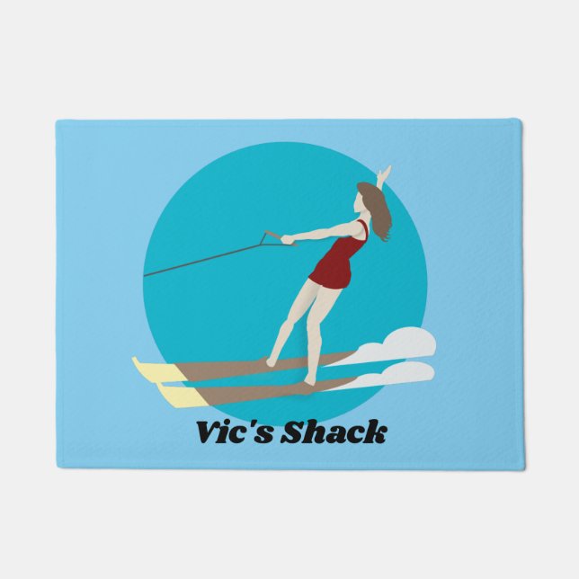 Vintage-style Waterski Doormat (Front)