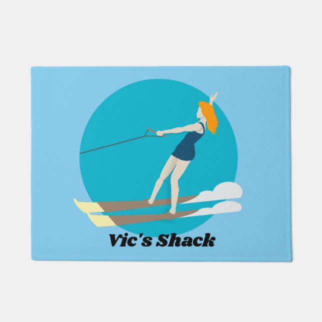 Vintage-style Waterski Doormat (Front)