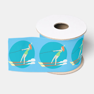 Vintage-style Waterski Grosgrain Ribbon