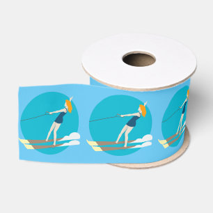 Vintage-style Waterski Grosgrain Ribbon