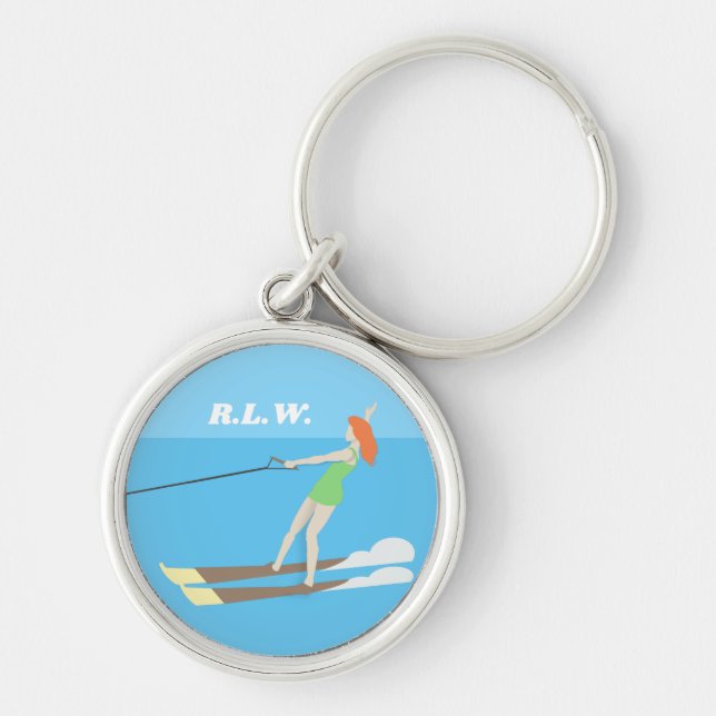 Vintage-style Waterski Key Ring (Front)