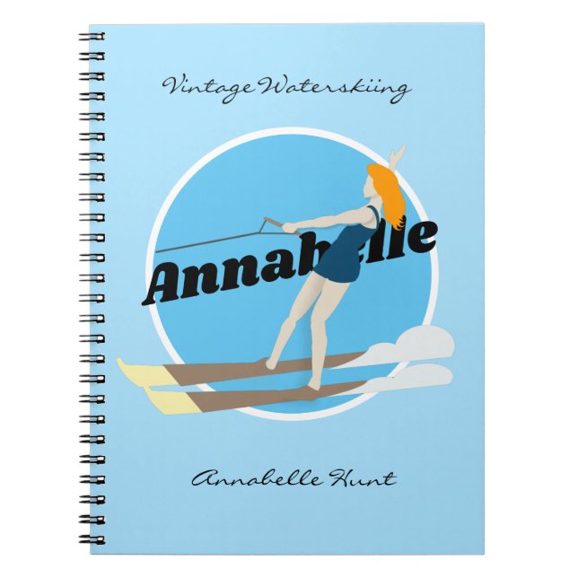 Vintage-style Waterski Notebook (Front)
