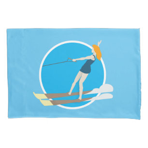 Vintage-style Waterski Pillowcase