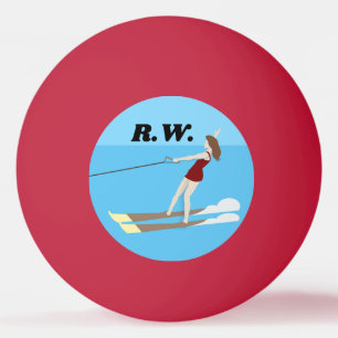 Vintage-style Waterski Ping Pong Ball