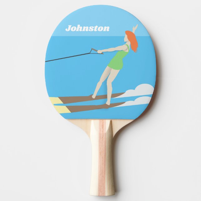 Vintage-style Waterski Ping Pong Paddle (Front)