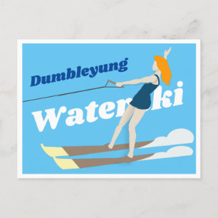 Vintage-style Waterski Postcard