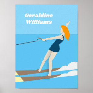 Vintage-style Waterski Poster