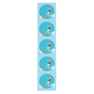 Vintage-style Waterski Short Table Runner
