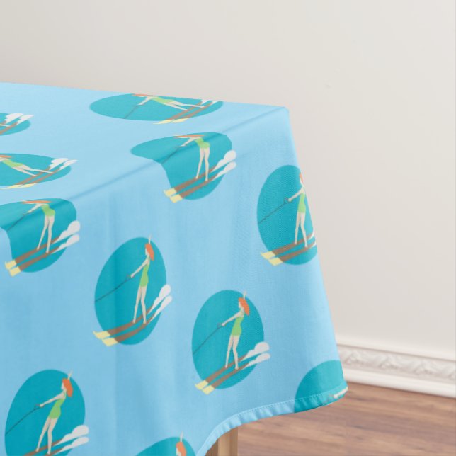 Vintage-style Waterski Tablecloth (In Situ)