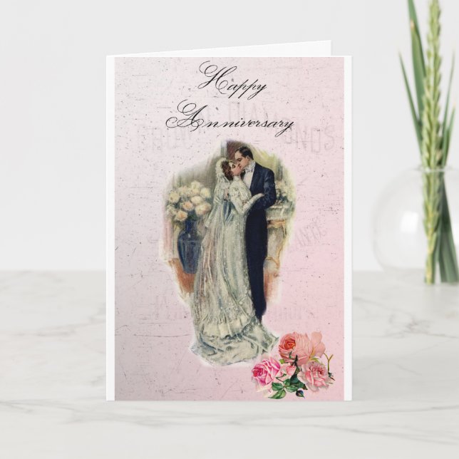 Vintage style Wedding Anniversary card (Front)