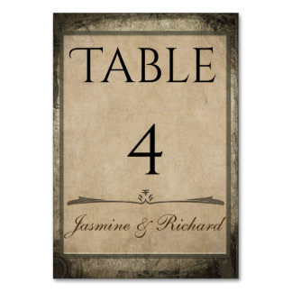 Vintage Style  Wedding Nautical Chart Table Number