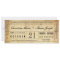 Vintage Style Wedding Ticket Invitation