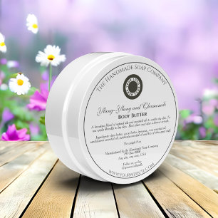 Vintage Style White Cosmetics Jar Label with logo