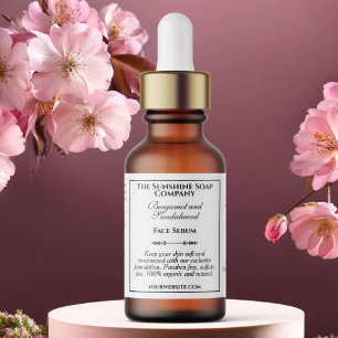 Vintage Style White Dropper Bottle Label