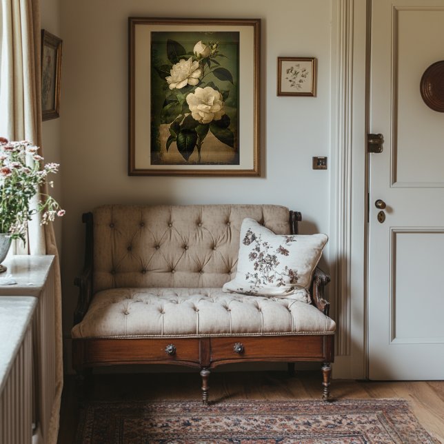 Vintage Style White Gardenia Art - Downloadable  Poster (Creator Uploaded)