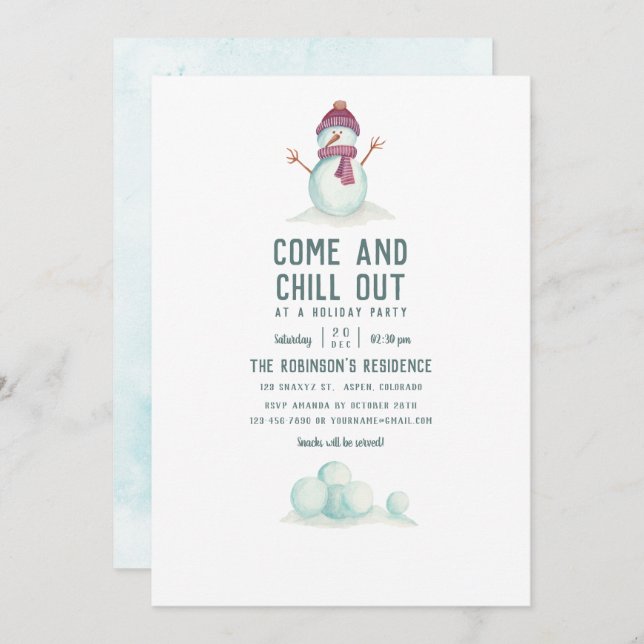 Vintage Style Winter Christmas Party Invitation (Front/Back)