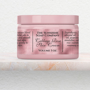 Vintage style woven pink foil soap and cosmetic return address label