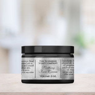 Vintage style woven silver foil soap and cosmetics return address label