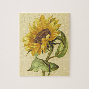 Vintage Style Yellow and Orange Sunflower Puzzle