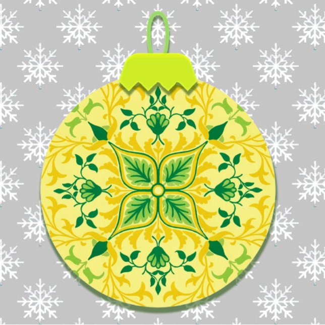 Vintage Style Yellow Snowflake Christmas Card (Creator Uploaded)