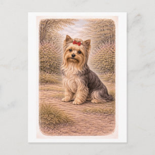 Vintage-Style Yorkshire Terrier Postcard