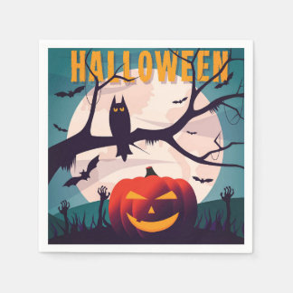 Vintage style zombie graveyard Halloween party Napkin