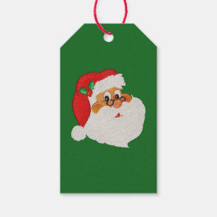 Vintage Styled Black Santa Pop Art Paper Gift Tag
