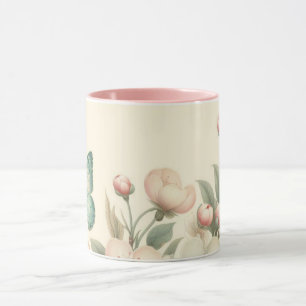 Vintage styled floral/spring butterfly mug