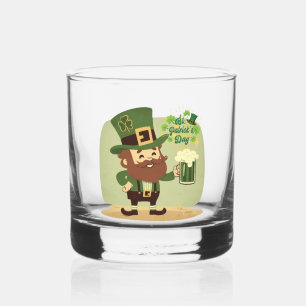 Vintage styled Saint Patrick's day Whiskey Glass