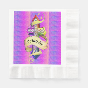 Vintage styled tattoo cross (edit name ) napkin