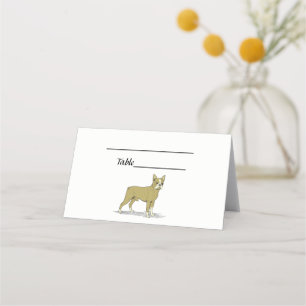 Vintage Stylised French Bulldog C Place Card