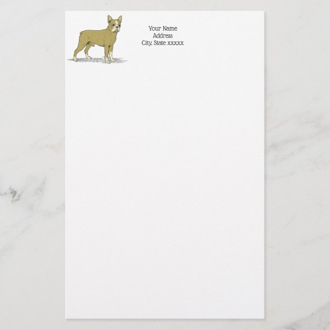 Vintage Stylised French Bulldog C Stationery (Front)