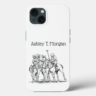 Vintage Stylised Polo Match Drawing #1 Black iPhone 13 Case