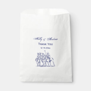 Vintage Stylised Polo Match Drawing #1 Blue Favour Bag