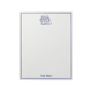 Vintage Stylised Polo Match Drawing #1 Blue Notepad